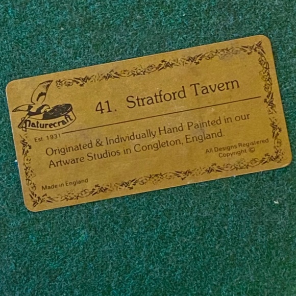 Vintage Naturecraft Figurine Stratford Tavern # 41 by Peter Tomlins 1985 - Picture 10 of 10
